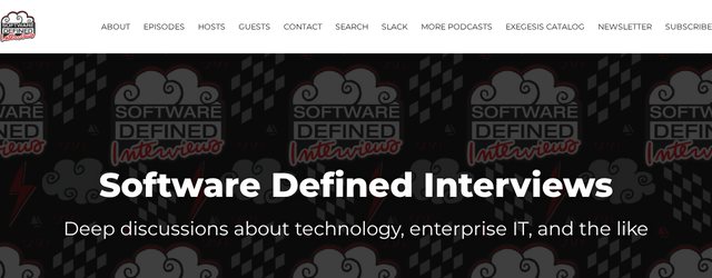 The Software Defined Interviews home page: the show's name over its cover art